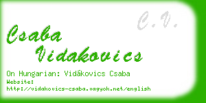 csaba vidakovics business card